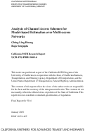 Cover page: Analysis of Channel Access Schemes for Model-based Estimation over Multi-access Networks