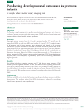 Cover page: Predicting developmental outcomes in preterm infants: A simple white matter injury imaging rule