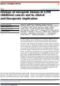 Cover page: Etiology of oncogenic fusions in 5,190 childhood cancers and its clinical and therapeutic implication