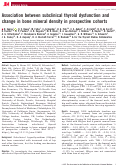 Cover page: Association between subclinical thyroid dysfunction and change in bone mineral density in prospective cohorts