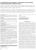 Cover page: Do Health Educator Telephone Calls Reduce At-risk Drinking Among Older Adults in Primary Care?