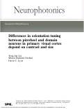 Cover page: Differences in orientation tuning between pinwheel and domain neurons in primary visual cortex depend on contrast and size