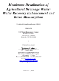 Cover page: Membrane Desalination of Agricultural Drainage Water: Water Recovery Enhancement and Brine Minimization