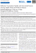 Cover page: Influenza Vaccination Uptake and Associated Factors Among Adults With and Without Human Immunodeficiency Virus in a Large, Integrated Healthcare System.