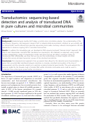 Cover page: Transductomics: sequencing-based detection and analysis of transduced DNA in pure cultures and microbial communities