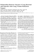 Cover page: Relationship between amount of lung resected and outcome after lung volume reduction surgery