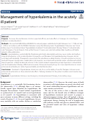 Cover page: Management of hyperkalemia in the acutely ill patient