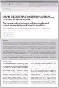 Cover page: The tumour microenvironment links complement system dysregulation and hypoxic signalling