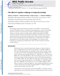 Cover page: The effect of cognitive challenge on delay discounting