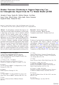 Cover page: Routine Outcomes Monitoring to Support Improving Care for Schizophrenia: Report from the VA Mental Health QUERI