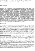 Cover page: "Just as Capable": Pro Suffragio, the Egyptian Feminist Union, and the International Woman Suffrage Alliance Congress in Rome, 1923