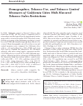 Cover page: Demographics, Tobacco Use, and Tobacco Control Measures of California Cities With Flavored Tobacco Sales Restrictions