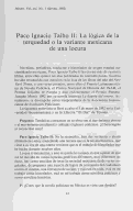 Cover page: Paco Ignacio Taibo II: La lógica de la terquedad o la variante mexicana de una locura