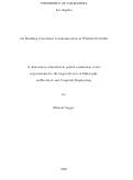 Cover page: On Enabling Concurrent Communications in Wireless Networks