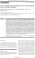 Cover page: Lebers hereditary optic neuropathy: Severe vascular pathology in a severe primary mutation.