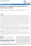 Cover page: Prediction of epigenetically regulated genes in breast cancer cell lines