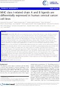 Cover page: MHC class I-related chain A and B ligands are differentially expressed in human cervical cancer cell lines