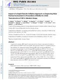 Cover page: Impact of a Rapid Results Initiative Approach on Improving Male Partner Involvement in Prevention of Mother to Child Transmission of HIV in Western Kenya