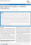 Cover page: Gene expression throughout a vertebrate's embryogenesis