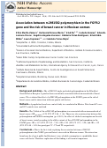 Cover page: Association Between rs2981582 Polymorphism in the FGFR2 Gene and the Risk of Breast Cancer in Mexican Women