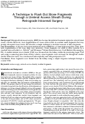 Cover page: A Technique to Flush Out Stone Fragments Through a Ureteral Access Sheath During Retrograde Intrarenal Surgery