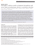 Cover page: Neuregulin-2 ablation results in dopamine dysregulation and severe behavioral phenotypes relevant to psychiatric disorders.