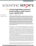 Cover page: Contact Angle Measurement of Small Capillary Length Liquid in Super-repelled State