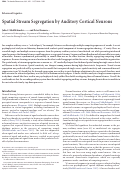 Cover page: Spatial Stream Segregation by Auditory Cortical Neurons