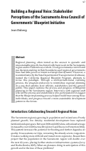 Cover page: Building a Regional Voice: Stakeholder Perceptions of the Sacramento Area Council of Governments’ Blueprint Initiative