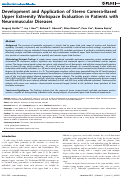 Cover page: Development and application of stereo camera-based upper extremity workspace evaluation in patients with neuromuscular diseases.