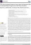 Cover page: Low-Dose Sorafenib Promotes Cancer Stem Cell Expansion and Accelerated Tumor Progression in Soft Tissue Sarcomas