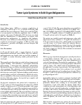 Cover page: Tumor Lysis Syndrome in Solid Organ Malignancies