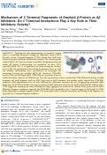 Cover page: Mechanism of C‑Terminal Fragments of Amyloid β‑Protein as Aβ Inhibitors: Do C‑Terminal Interactions Play a Key Role in Their Inhibitory Activity?