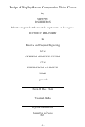 Cover page: Design of Display Stream Compression Video Codecs