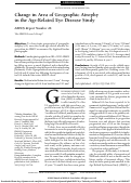 Cover page: Change in Area of Geographic Atrophy in the Age-Related Eye Disease Study: AREDS Report Number 26