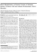 Cover page: Brain morphometry in female victims of intimate partner violence with and without posttraumatic stress disorder