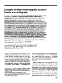 Cover page: Evaluation of dilated cardiomyopathy by pulsed Doppler echocardiography