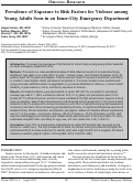 Cover page: Prevalence of Exposure to Risk Factors for Violence among Young Adults Seen in an Inner-City Emergency Department