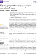 Cover page: Evaluation of Amebicidal and Cysticidal Activities of Antifungal Drug Isavuconazonium Sulfate against Acanthamoeba T4 Strains.