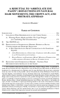 Cover page: A Rebuttal to "Arréglate Ese Pajón": Reflections on Natural Hair Movements, the Crown Act, and #betraylatinidad