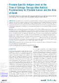 Cover page: Prostate-Specific Antigen Level at the Time of Salvage Therapy After Radical Prostatectomy for Prostate Cancer and the Risk of Death