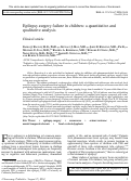 Cover page: Epilepsy surgery failure in children: a quantitative and qualitative analysis.