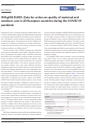 Cover page: IMAgiNE EURO: Data for action on quality of maternal and newborn care in 20 European countries during the COVID‐19 pandemic