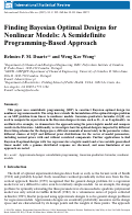 Cover page: Finding Bayesian Optimal Designs for Nonlinear Models: A Semidefinite Programming-Based Approach