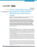 Cover page: District-scale surface temperatures generated from high-resolution longitudinal thermal infrared images.