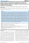 Cover page: Protein Kinase C-Dependent Signaling Controls the Midgut Epithelial Barrier to Malaria Parasite Infection in Anopheline Mosquitoes