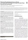 Cover page: Patient and Provider Perspectives on a Novel, Low-Threshold HIV PrEP Program for People Who Inject Drugs Experiencing Homelessness
