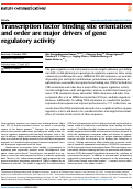 Cover page: Transcription factor binding site orientation and order are major drivers of gene regulatory activity.