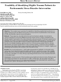 Cover page: Feasibility of Identifying Eligible Trauma Patients for Posttraumatic Stress Disorder Intervention