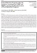Cover page: Federal Nutrition Programs after the Pandemic: Learning from P-EBT and SNAP to Create the Next Generation of Food Safety Net Programs